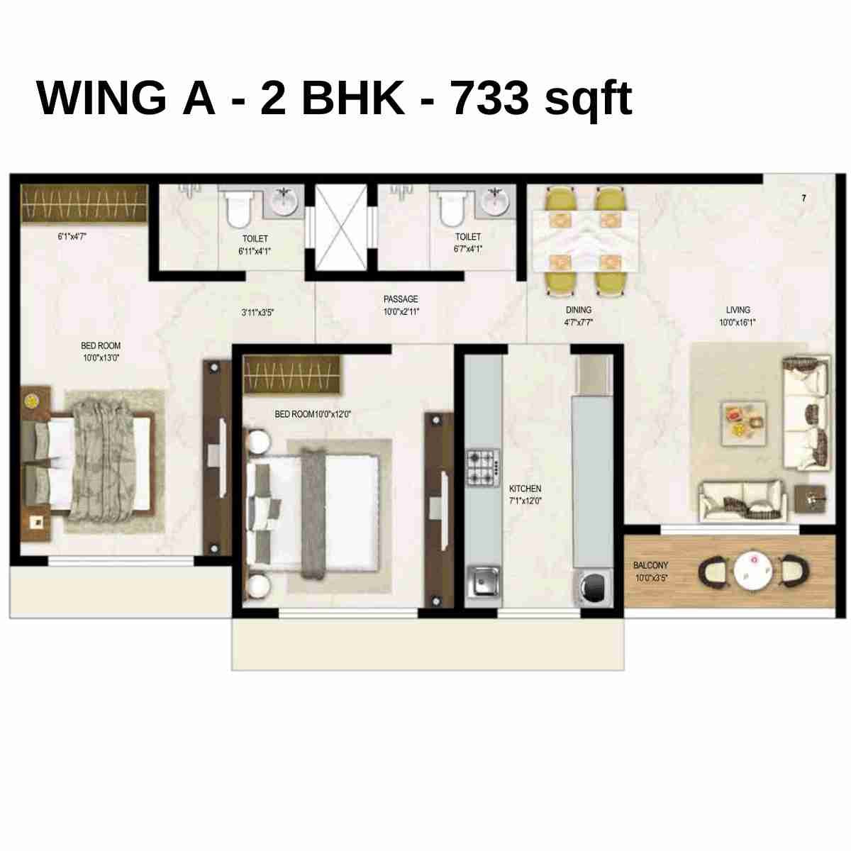 Ambit-Vista-Floor-Plan-Wing-A-2-BHK-733-sqft