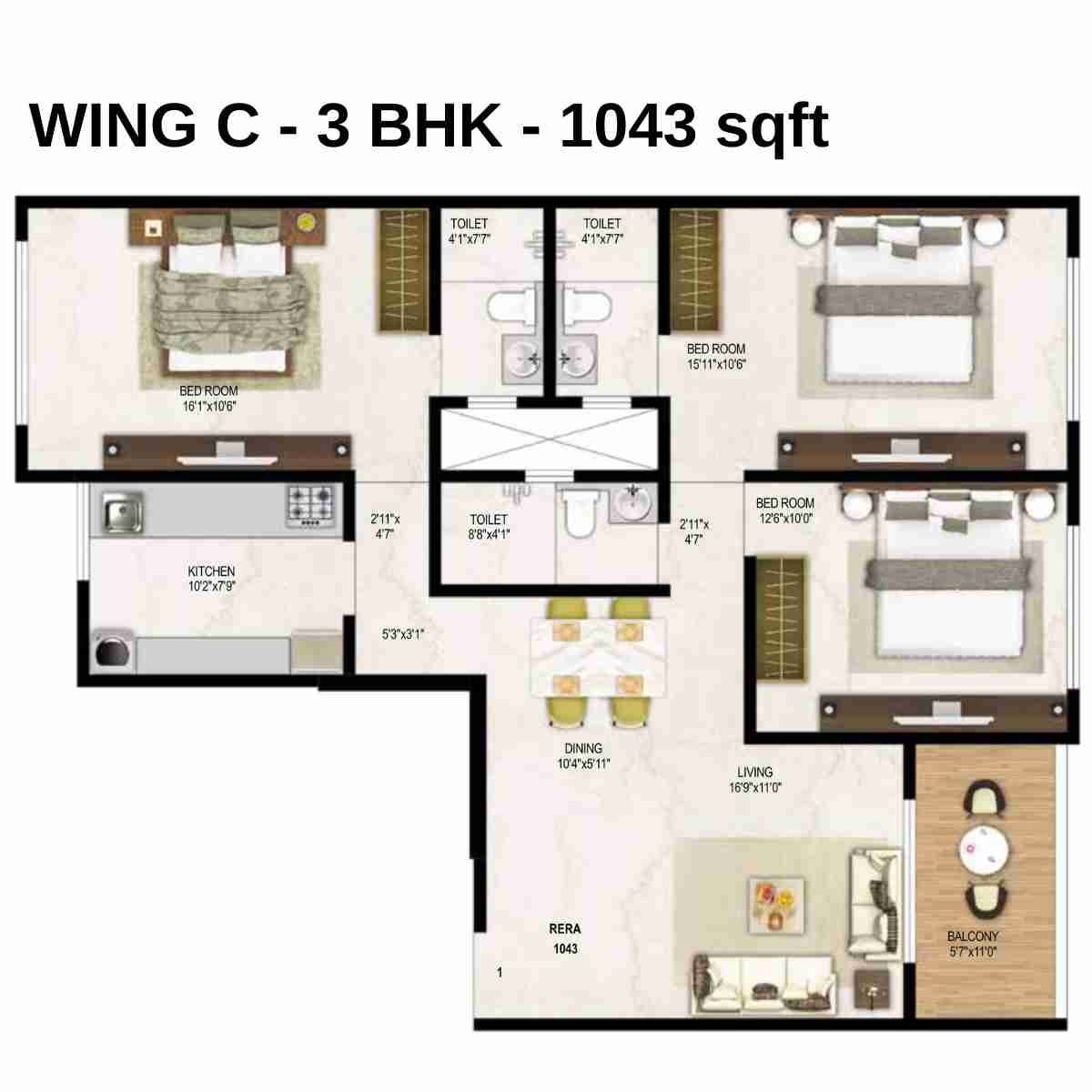 Ambit-Vista-Floor-Plan-Wing-C-3-BHK-1043-sqft